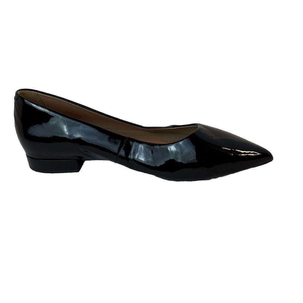 Marc Joseph‎ New York Bianca Black Patent Leather Pointed Toe Flats Size 7 NWOB